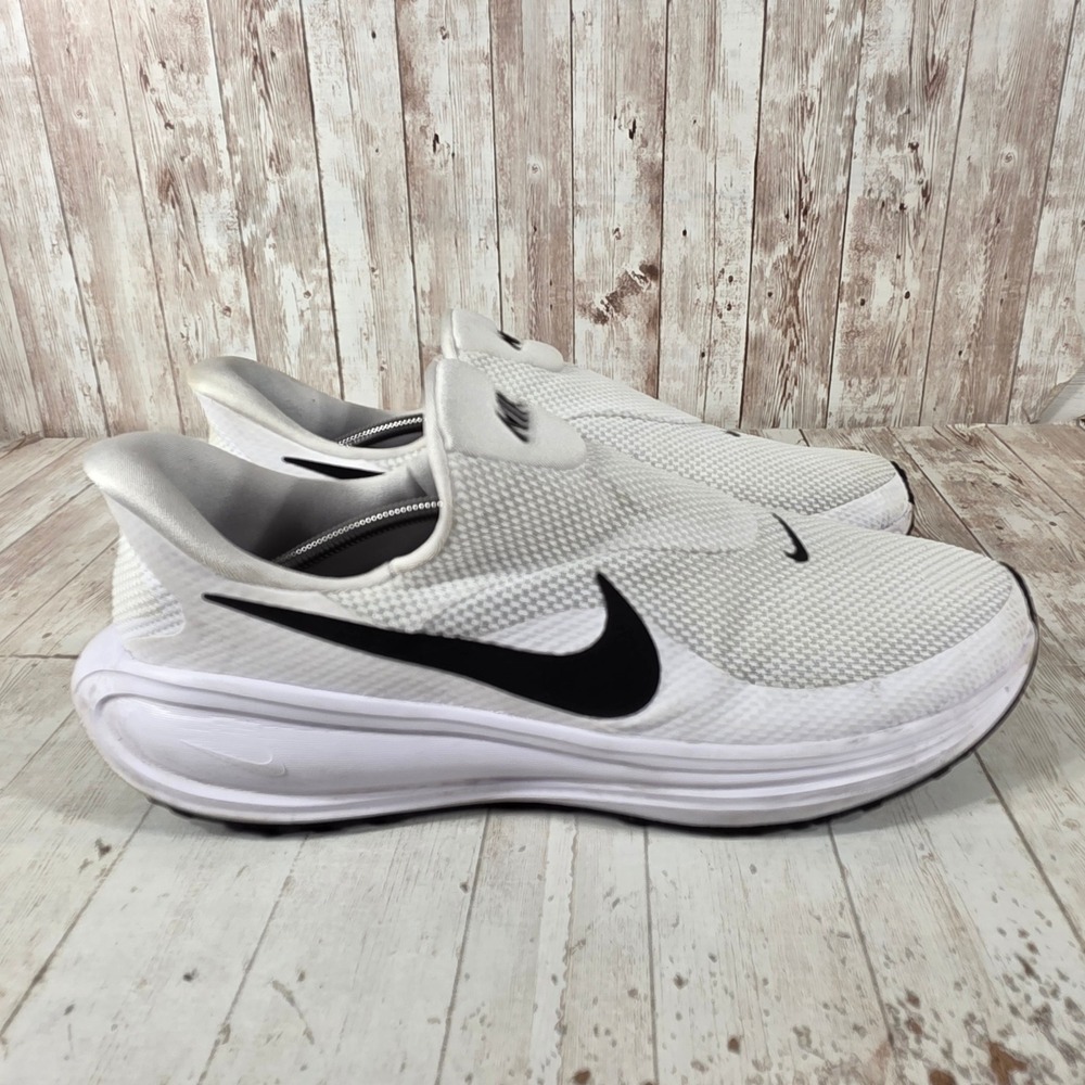 Nike Revolution 7 EasyOn Mens Running Shoes White Black HQ2414-100 Size 14